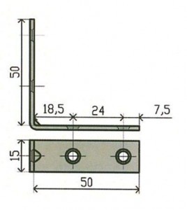 Pohištveni kotnik širine 15 mm – različne dolžine