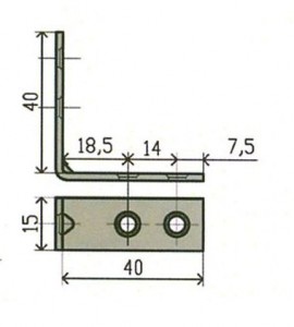 Pohištveni kotnik širine 15 mm – različne dolžine