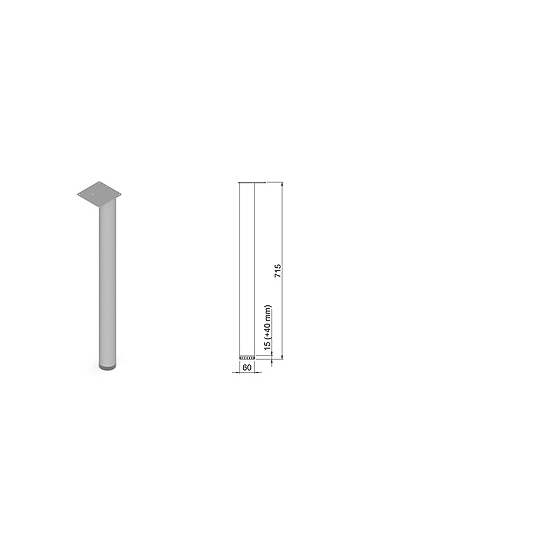 Noga za mizo – siva – premer 60 mm