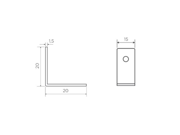 Pohištveni kotnik – 20x20x15 mm