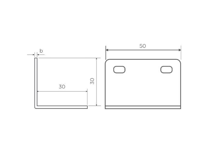 Nastavljiv pohištveni kotnik – 30x30x50 mm