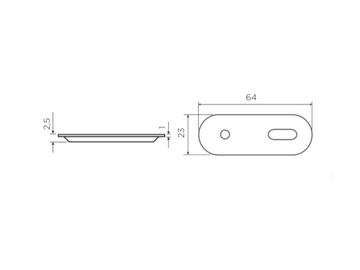 Vezna ploščica – 23×64 mm – ovalna