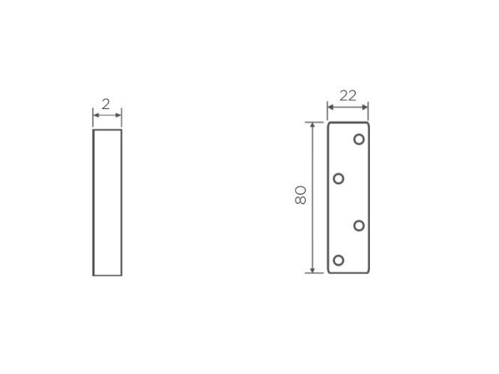 Vezna ploščica – 80×22 mm